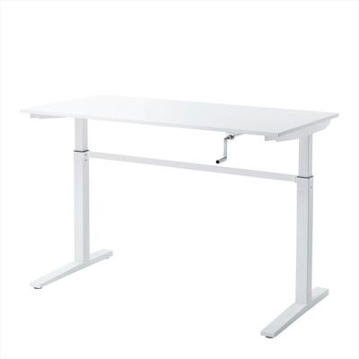サンワサプライ 手動昇降ミーティングデスク ハイテーブル 幅1400×奥行700×高さ715～1125mm ホワイト ERD-SH14070WN 1台（直送品）