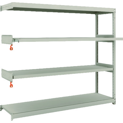 TRUSCO スチールラック M1.5型軽中量棚 1760×445×H1500 4段うちスライド2段 連結 M1.5-5642M2B（直送品）