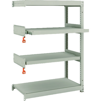 TRUSCO スチールラック M1.5型軽中量棚 860X445XH1200 4段うちスライド2段 連結 M1.5-4342M2B（直送品）