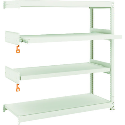 TRUSCO スチールラック M1.5型軽中量棚 1160X445XH1200 4段うちスライド2段 連結 M1.5-4442M2B（直送品）