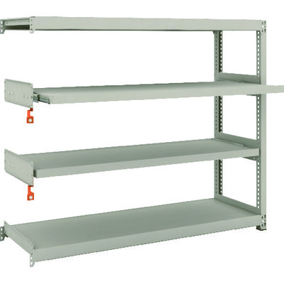 TRUSCO スチールラック M2型軽中量棚 1460X450XH1200 4段うちスライド2段 連結 M2-4542M2B 1台(1個)（直送品）