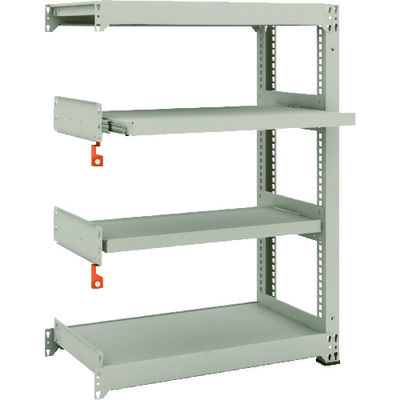 TRUSCO スチールラック M3型中量棚 900X471XH1200 4段うちスライド2段 連結 M3-4352M2B 1台(1個)（直送品）