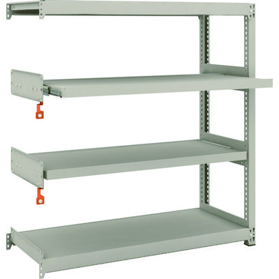 TRUSCO スチールラック M2型軽中量棚 1160X450XH1200 4段うちスライド2段 連結 M2-4442M2B 1台(1個)（直送品）