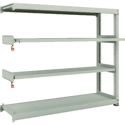 TRUSCO スチールラック M3型中量棚 1800×471×H1500 4段うちスライド2段 連結 M3-5652M2B 1台(1個)（直送品）