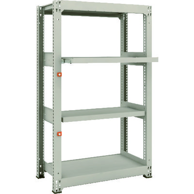 TRUSCO スチールラック M3型中量棚 900×471×H1500 4段うちスライド2段 単体 M3-5352M2 1台(1個)（直送品）