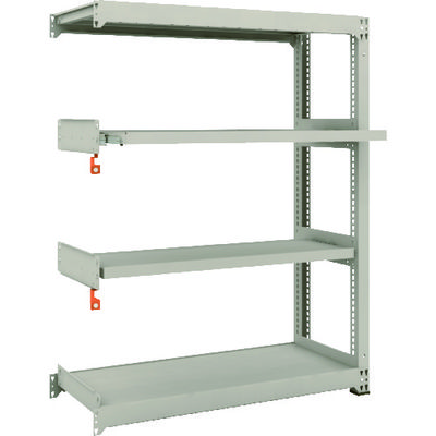 TRUSCO スチールラック M3型中量棚 1200×471×H1500 4段うちスライド2段 連結 M3-5452M2B 1台(1個)（直送品）