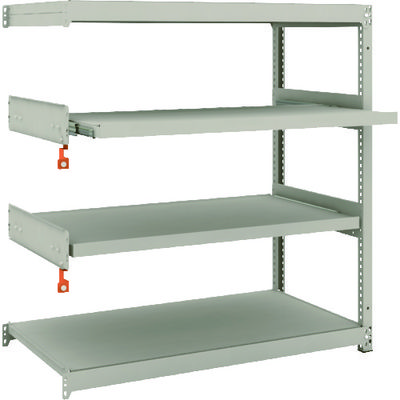 TRUSCO スチールラック M1.5型軽中量棚 1160X595XH1200 4段うちスライド2段 連結 M1.5-4462M2B（直送品）