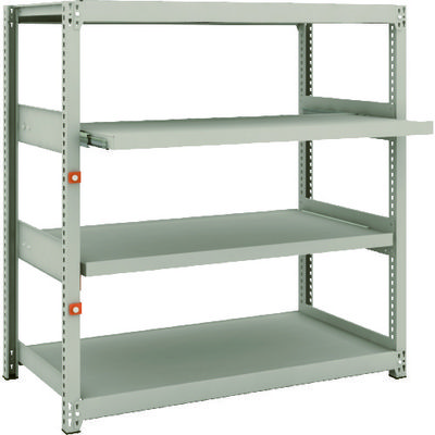 TRUSCO スチールラック M2型軽中量棚 1160X600XH1200 4段うちスライド2段 単体 M2-4462M2 1台(1個)（直送品）