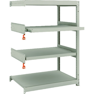 TRUSCO スチールラック M1.5型軽中量棚 860X595XH1200 4段うちスライド2段 連結 M1.5-4362M2B（直送品）