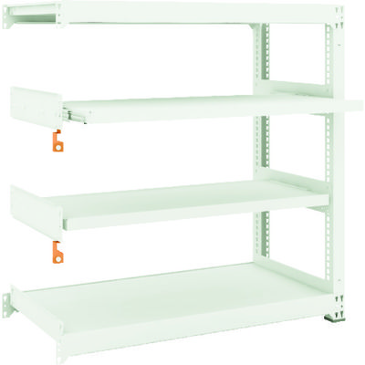 TRUSCO スチールラック M3型中量棚 1200X571XH1200 4段うちスライド2段 連結 M3-4462M2B 1台(1個)（直送品）