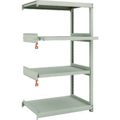 TRUSCO スチールラック M2型軽中量棚 860×600×H1500 4段うちスライド2段 連結 M2-5362M2B 1セット(1個)（直送品）