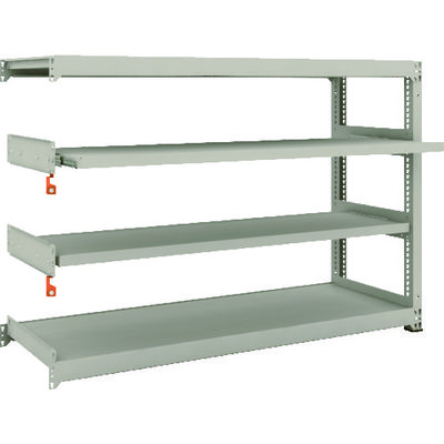 TRUSCO スチールラック M3型中量棚 1800X571XH1200 4段うちスライド2段 連結 M3-4662M2B 1台(1個)（直送品）