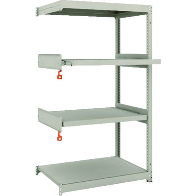 TRUSCO スチールラック M1.5型軽中量棚 860×595×H1500 4段うちスライド2段 連結 M1.5-5362M2B（直送品）