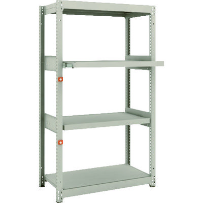 TRUSCO スチールラック M1.5型軽中量棚 860×445×H1500 4段うちスライド2段 単体 M1.5-5342M2（直送品）