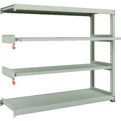 TRUSCO スチールラック M3型中量棚 1800×571×H1500 4段うちスライド2段 連結 M3-5662M2B 1台(1個)（直送品）