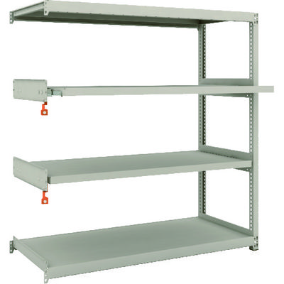 TRUSCO スチールラック M2型軽中量棚 1460×600×H1500 4段うちスライド2段 連結 M2-5562M2B（直送品）