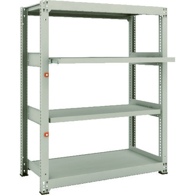 TRUSCO スチールラック M3型中量棚 1200×571×H1500 4段うちスライド2段 単体 M3-5462M2 1台(1個)（直送品）