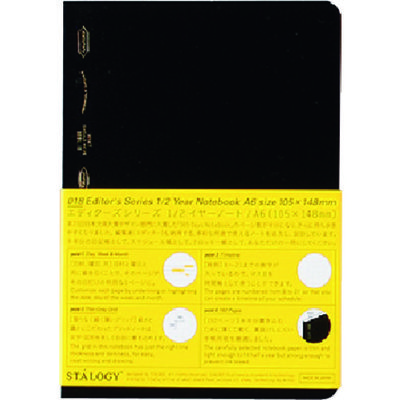 ニトムズ STALOGY 1/2イヤーノート A6ブラック S4115 1冊 146-0502（直送品）