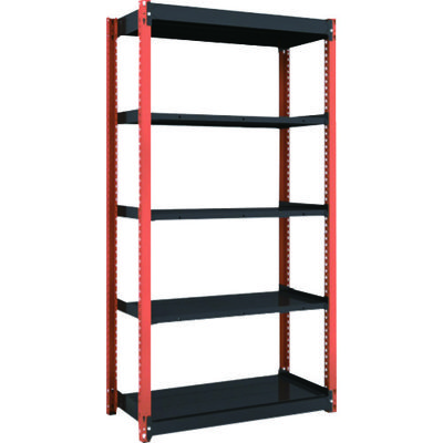 TRUSCO 軽量ボルトレス棚TSUG型 単体タイプ 942X490XH1800 TSUG100-63S-5-BK 1台(1個)（直送品）