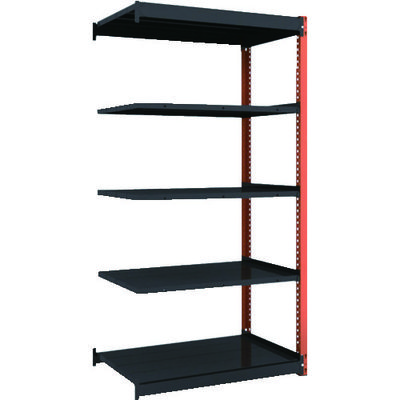 TRUSCO 軽量ボルトレス棚TSUG型 連結タイプ 900X640XH1800 TSUG100-63L-5B-BK 1台(1個)（直送品）