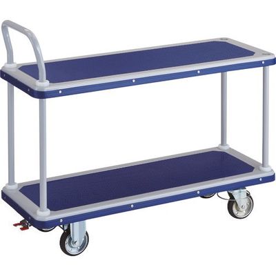 トラスコ中山 TRUSCO プレス製台車 ドンキーカート 片袖2段 1190X440 4輪リングストッパー付 404NJKRS-4 1台（直送品）