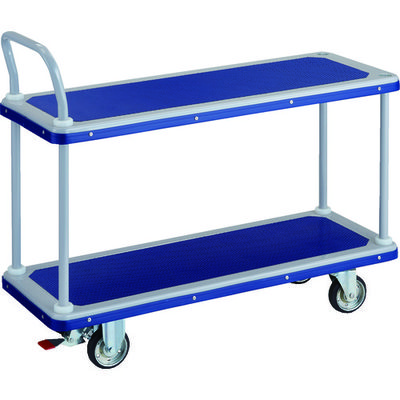 トラスコ中山 TRUSCO プレス製運搬車 台車 ドンキーカート 2段式片袖タイプ 1190×440 ストッパー付 404NS 1台（直送品）