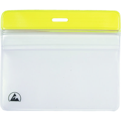 DESCO JAPAN 静電対策ネームカードホルダー ジッパー付き 横型 102X86mm 35017 1個 111-5879（直送品）