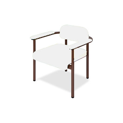 ホームチェアーC1 幅40(全幅57)×奥行50(座面奥行40)×座高44(全高67)cm 白 TB-1268-01 1個(1脚)（直送品）