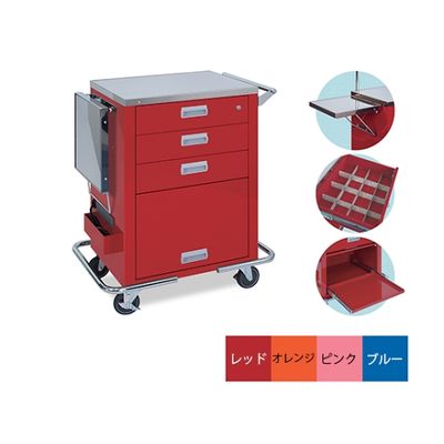 高田ベッド製作所 救急M2型カート 幅69×奥行43×高さ92cm ブルー TB-1258 1個 61-3712-09（直送品）