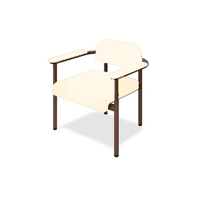 ホームチェアーC1 幅40(全幅57)×奥行50(座面奥行40)×座高44(全高67)cm クリーム TB-1268-01 1個(1脚)（直送品）