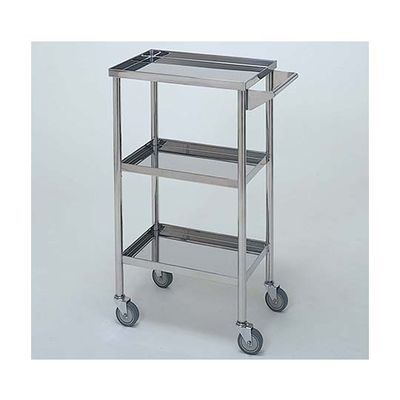 柏ステンレス工業 ステンレスワゴン 回診車S (立上) 3段 ステンレスワゴンMB-3W-S 1個 62-2714-62（直送品）