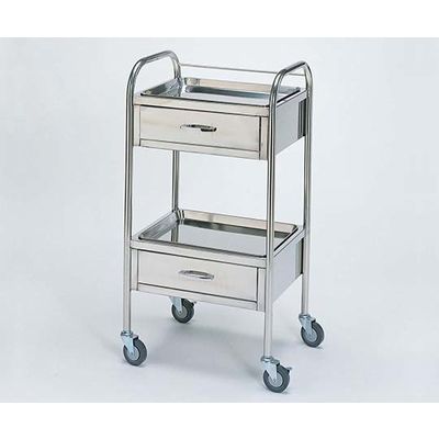 柏ステンレス工業 麻酔器械台 引出2個付 マスイキカイダイML-2H 1個 62-2715-83　　ナビスカタログ（直送品）