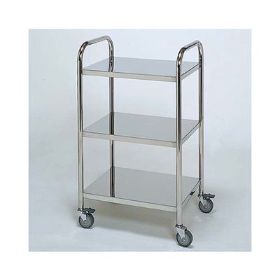 柏ステンレス工業 ステンレスワゴン アーチ型回診車M (枠無) 3段 ステンレスワゴンMB-3UF-M 1個 62-2714-66（直送品）