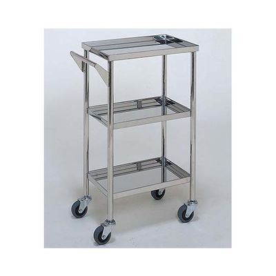 柏ステンレス工業 ステンレスワゴン 回診車 (静音仕様立上) 3段 450×300×800mm ステンレスワゴンMB-1621 1個（直送品）
