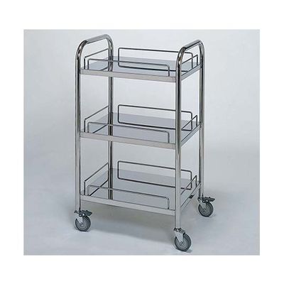 柏ステンレス工業 ステンレスワゴン アーチ型回診車S (枠付) 3段 ステンレスワゴンMB-3UG-S 1個 62-2714-73（直送品）