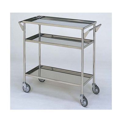 柏ステンレス工業 ステンレスワゴン 回診車M (立上) 3段 600×400×800mm ステンレスワゴンMB-3ZV-M 1個（直送品）