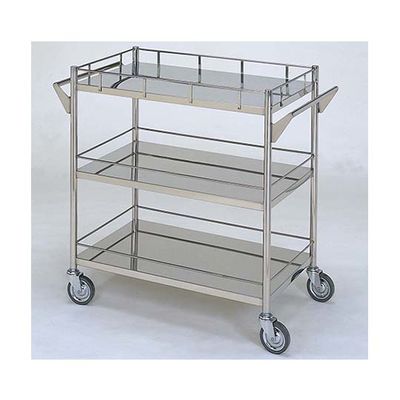 柏ステンレス工業 ステンレスワゴン 回診車L (枠付) 3段 750×450×800mm ステンレスワゴンMB-3ZG-L 1個（直送品）