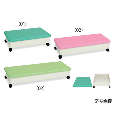 高田ベッド製作所 スツールロッカー(02) 幅50×奥行120×高さ25cm レッド TB-1281-02 1台 62-8627-67（直送品）