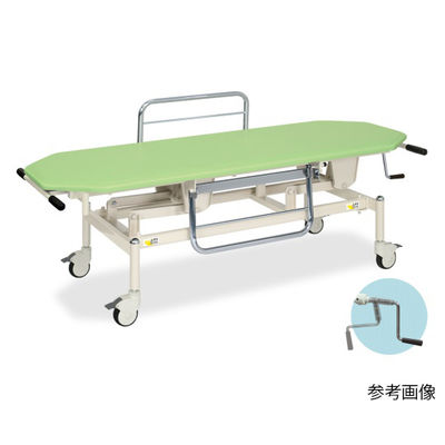 高田ベッド製作所 手動ライトストレッチャー100 幅60×長さ190×高さ48~86cm ライムグリーン TB-1199 1台（直送品）