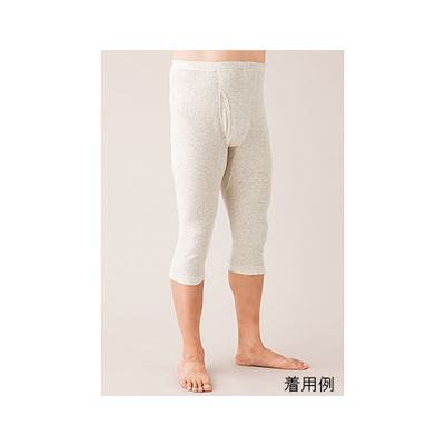 ハヤシ・ニット リブ調キルト 紳士七分丈ズボン下 1枚入 M ライトグレー 3327 1枚 62-2991-99（直送品）