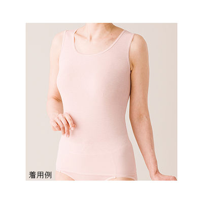 ハヤシ・ニット 薄手インナー 婦人ノースリーブ 1枚入 M ミストピンク 3343 1枚 62-2992-08（直送品）