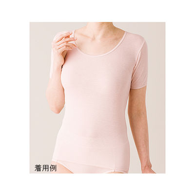 ハヤシ・ニット 薄手インナー 婦人半袖ランジュ 1枚入 M ミストピンク 3342 1枚 62-2992-06（直送品）