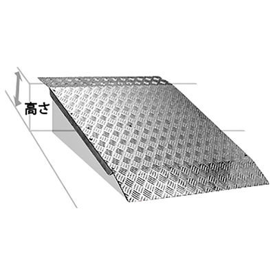 ミスギ 歩行者・台車・車椅子用 アルミスロープ 200mm段差まで RC200 1個 62-8554-23（直送品）