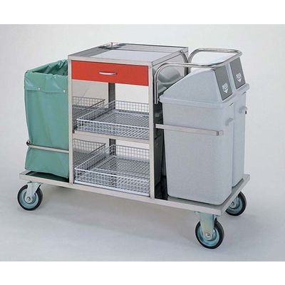 柏ステンレス工業 オムツ交換車　（立上）　コーティングバスケット　ご オムツコウカングルマMF-R2 62-2715-71 ナビスカタログ（直送品）