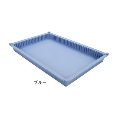 サカセ化学工業 トレー 64ー05タイプ(深さ5cm)耐熱・制電 ブルー PTDX64-05 1個 62-0851-09（直送品）