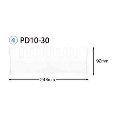サカセ化学工業 仕切板 トレー34ー10タイプ(深さ10cm)用 W248×H92mm 耐熱・制電タイプ(くし型) PDD10-30 1枚（直送品）