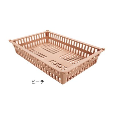 サカセ化学工業 バスケット 64ー10タイプ(深さ10cm)耐熱・制電 ピーチ PBDX64-10 1個 62-0852-38（直送品）
