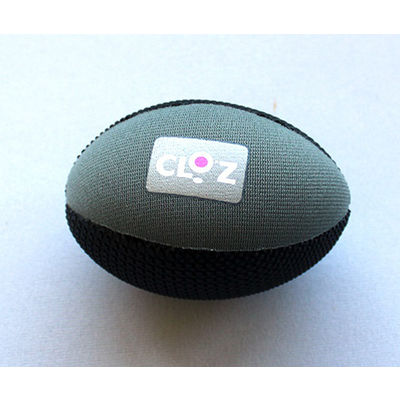 ヘルメット潜水 クロッツ やわらか健康ボール ラグビー型 ブラック×グレー 10個入 HC-036 1ケース(10個) 61-9950-77（直送品）