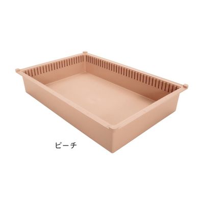 サカセ化学工業 トレー 64ー10タイプ(深さ10cm)耐熱・制電 ピーチ PTDX64-10 1個 62-0851-43（直送品）