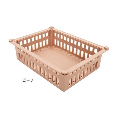 サカセ化学工業 バスケット 34ー10タイプ(深さ10cm)耐熱・制電 ピーチ PBDX34-10 1個 62-0852-59（直送品）
